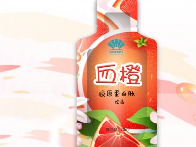 胶原蛋白肽饮 血橙胶原蛋白袋装饮品定制加工厂家图2